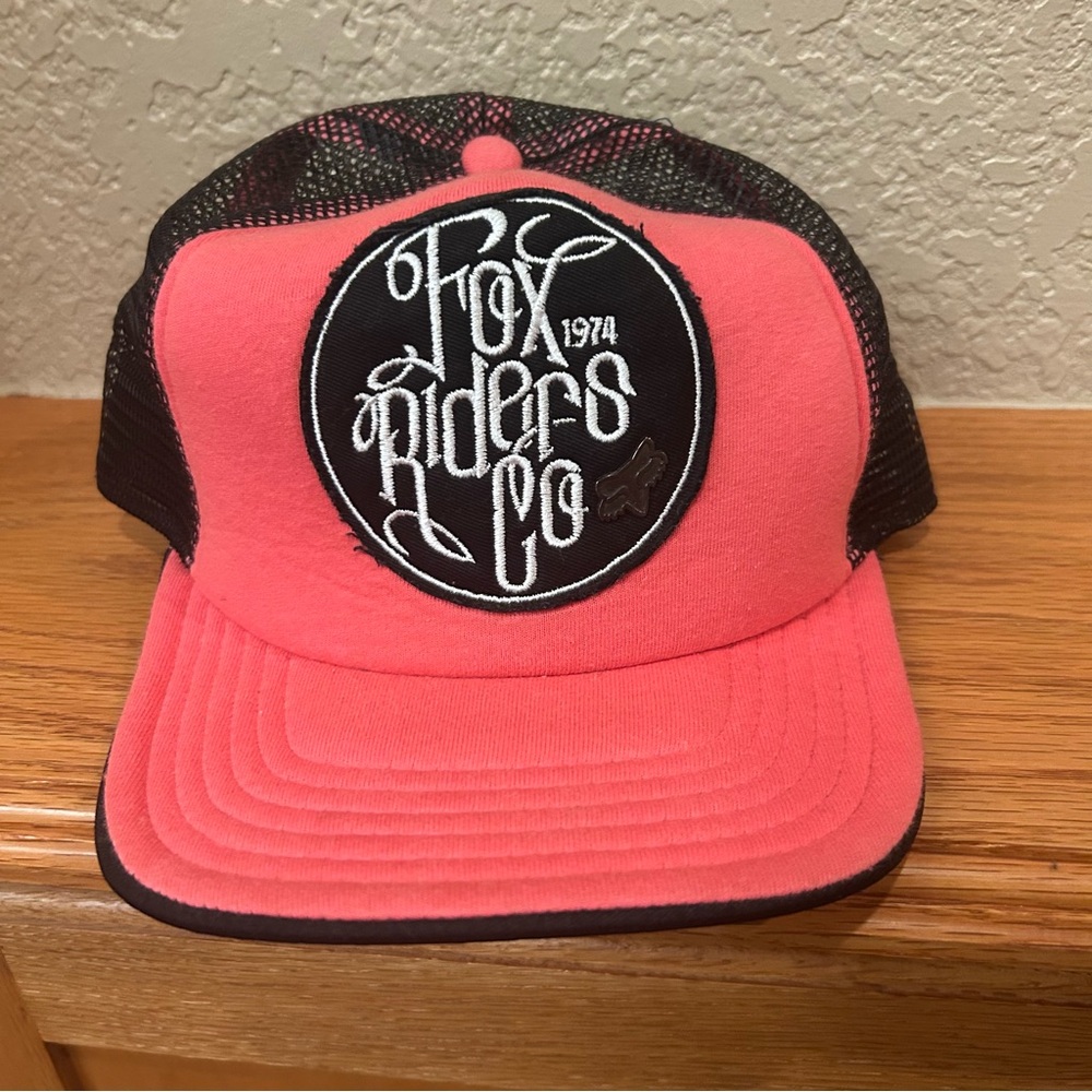 Fox Riders Co Pink and Black 1974 Trucker Hat Fox Racing Snapback